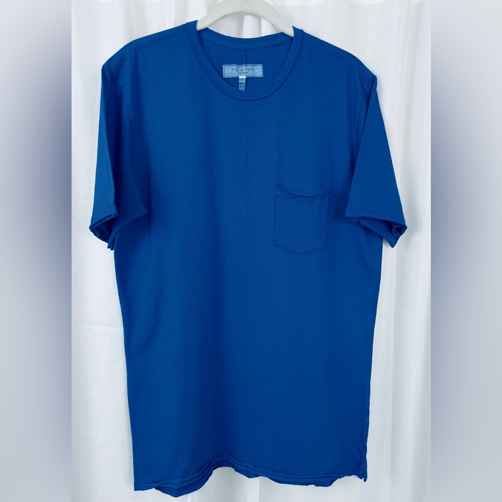 rag & bone - Miles Organic Cotton Pocket T-Shirt Royal Blue-   Small.       NWOT